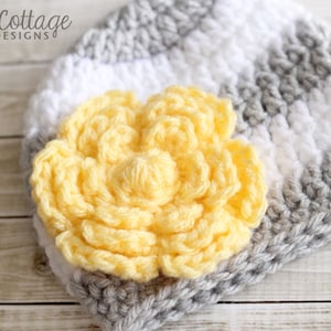 Large Crochet Flower Pattern, Flower Applique Pattern, Instant Download