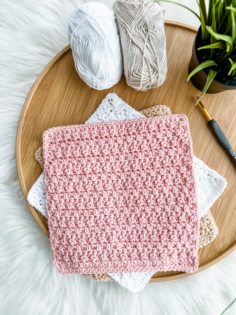 Crochet Dishcloth Pattern, Easy Crochet Pattern, Modern Crochet Pattern, Crochet Tutorial, Crochet Pattern PDF Cottage Comfort Dishcloth image 6