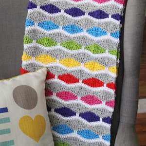 Crochet Blanket Pattern from Daisy Cottage Designs, Modern Crochet Blanket Pattern, Fun Crochet Blanket Pattern image 3