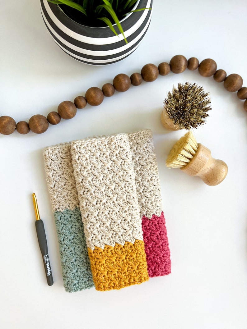 Easy Crochet Dishcloth Pattern Simple Crochet Dishcloth Etsy