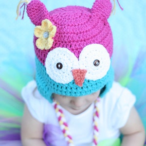 Owl Hat Pattern, Crochet Owl Hat Pattern, Crochet Pattern Permission to Sell image 4