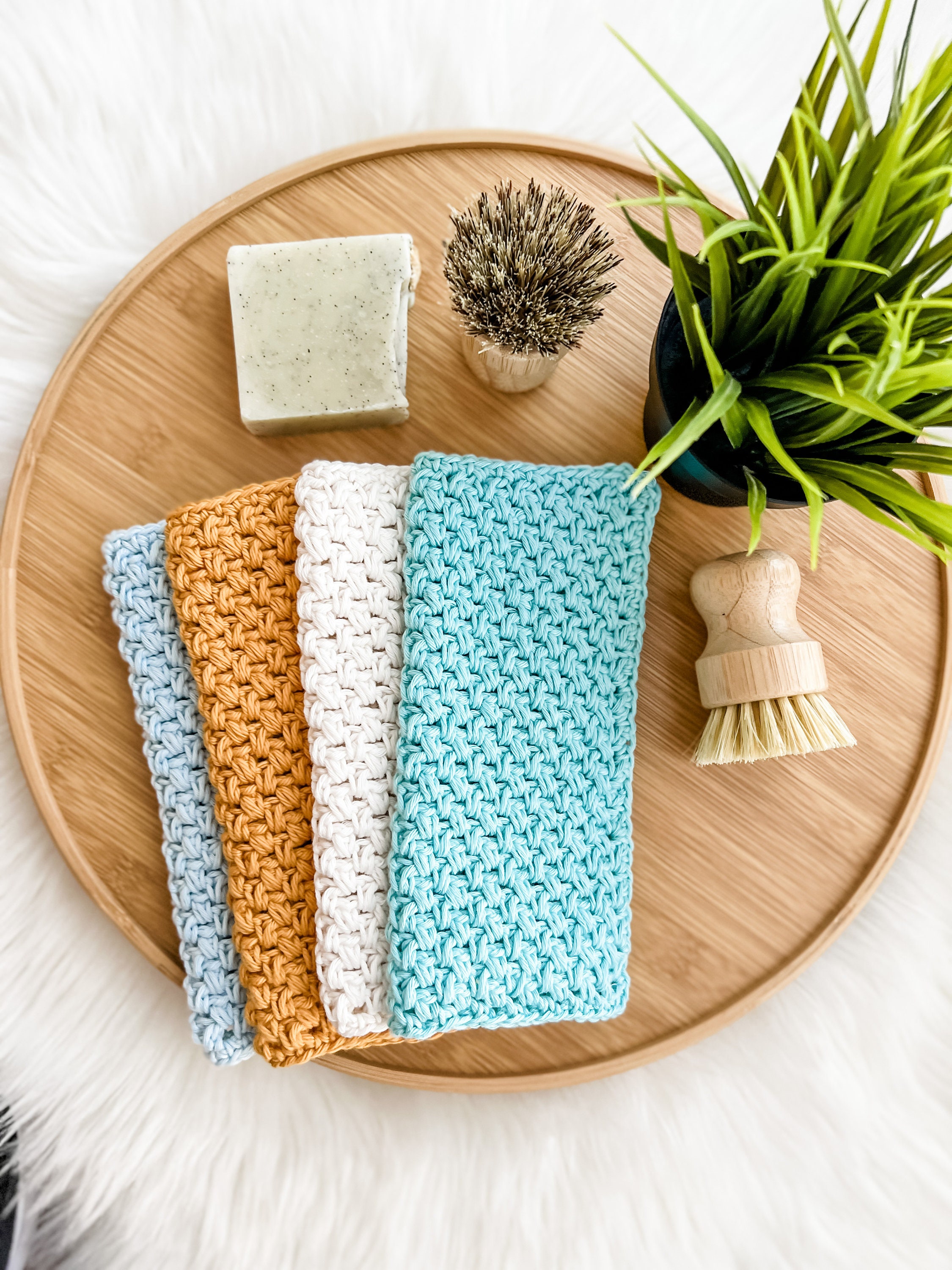 Farmhouse Dish Set Crochet Pattern Crochet Dish / Wash Cloth, Dish Towel,  and Hanging Towel Pattern PDF Digital Download (Download Now) 