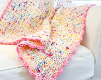 Textured Blanket Crochet Pattern, Baby Blanket Crochet Pattern, Modern Crochet, Beginner-friendly Crochet - The Confetti Cake Blanket