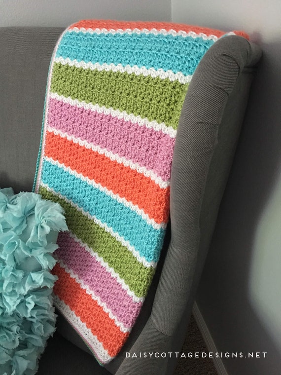 Caron Cakes Cluster V-Stitch Blanket