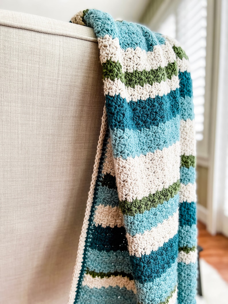 Modern Crochet Blanket Pattern, Quick and Easy Crochet Pattern, Easy Crochet Pattern, Easy Crochet Blanket Beginners, Crochet Tutorial image 4