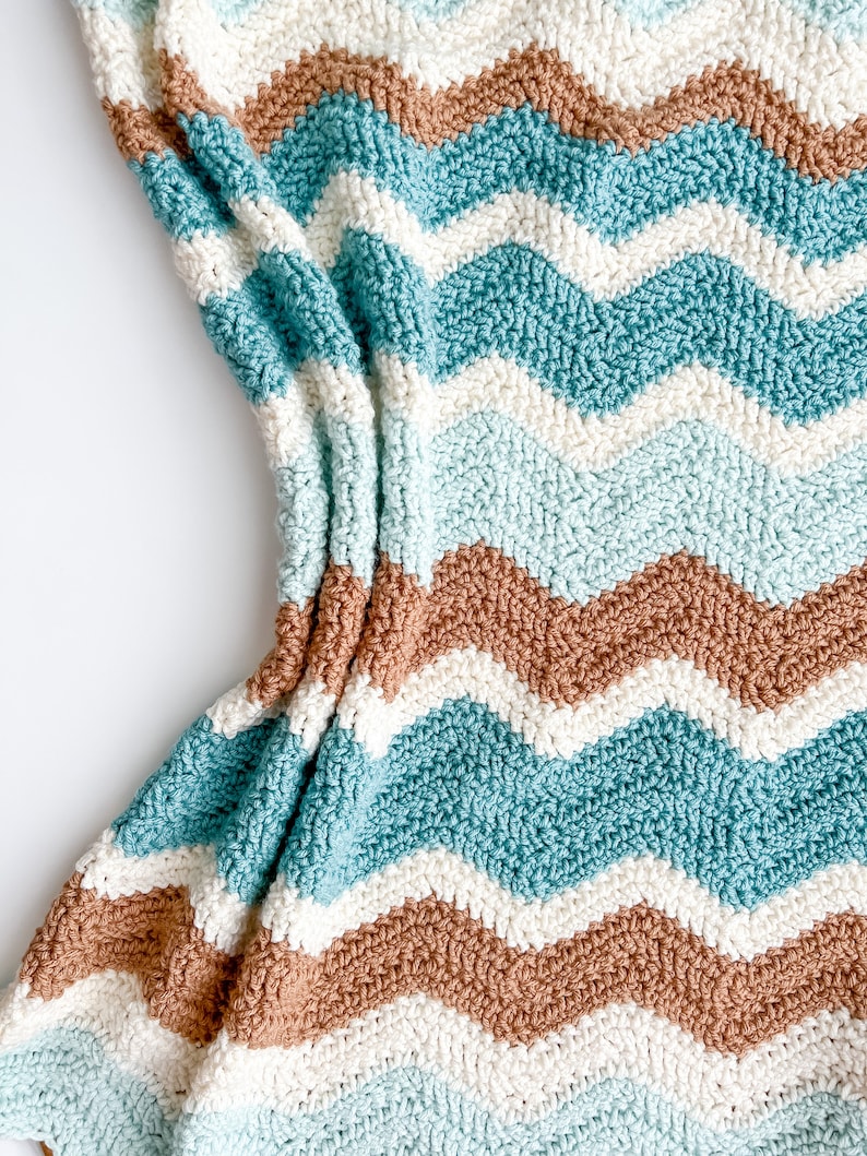 Zig Zag Crochet Blanket Pattern Chevron Crochet Blanket Etsy