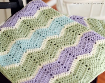 Quick and Easy Crochet Blanket, Crochet Blanket Tutorial , Daisy Cottage Designs, Easy Crochet Patterns, Ripple Crochet Pattern