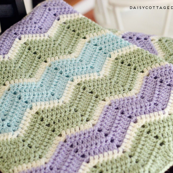 Quick and Easy Crochet Blanket, Crochet Blanket Tutorial , Daisy Cottage Designs, Easy Crochet Patterns, Ripple Crochet Pattern