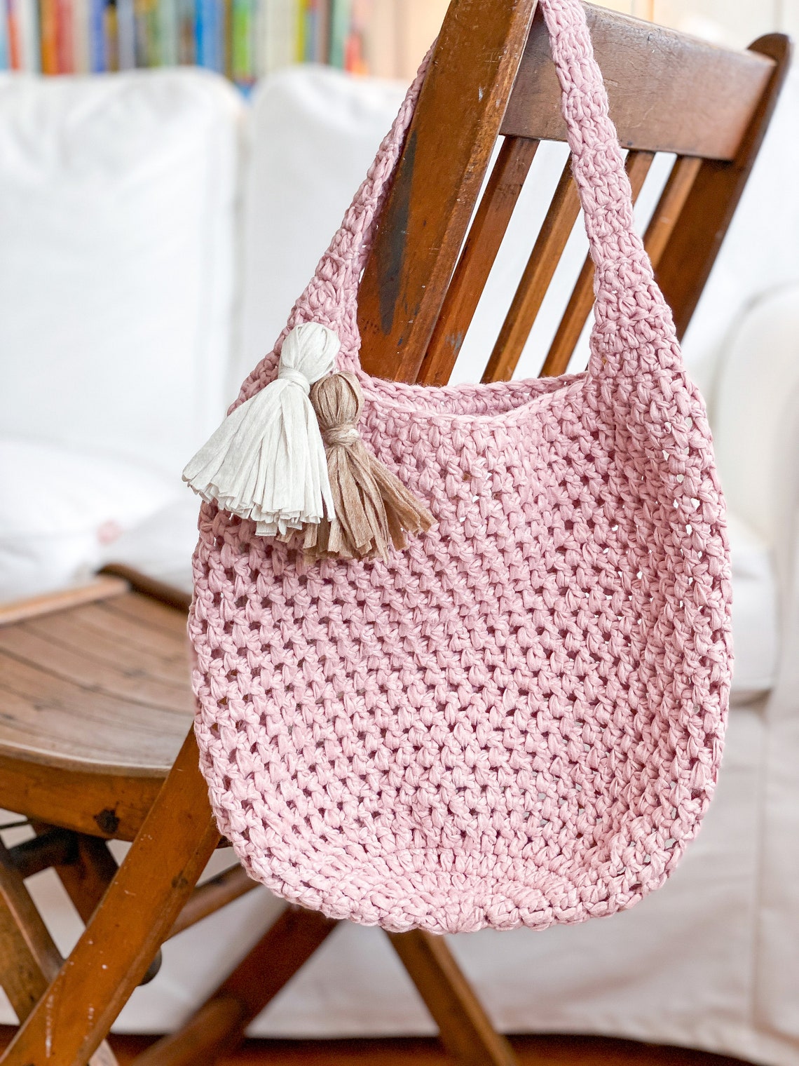 Market Tote Crochet Pattern Crochet Tote Bag Pattern Daisy Etsy