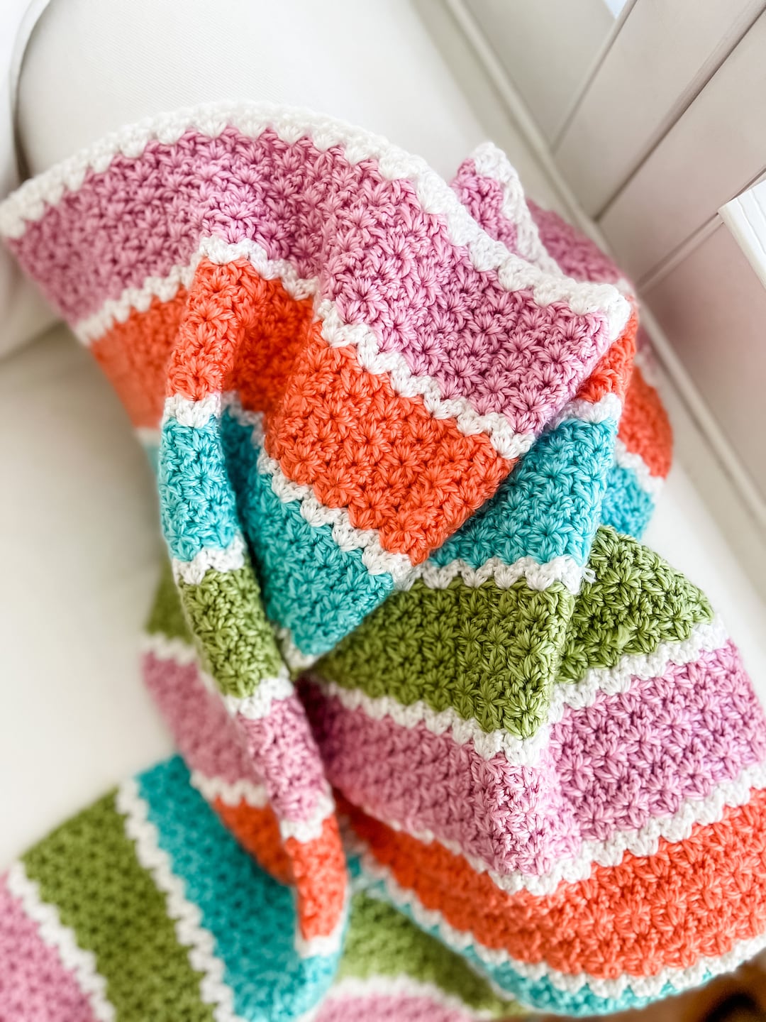 V Stitch Crochet Pattern, Cluster Stitch Crochet, Easy Crochet