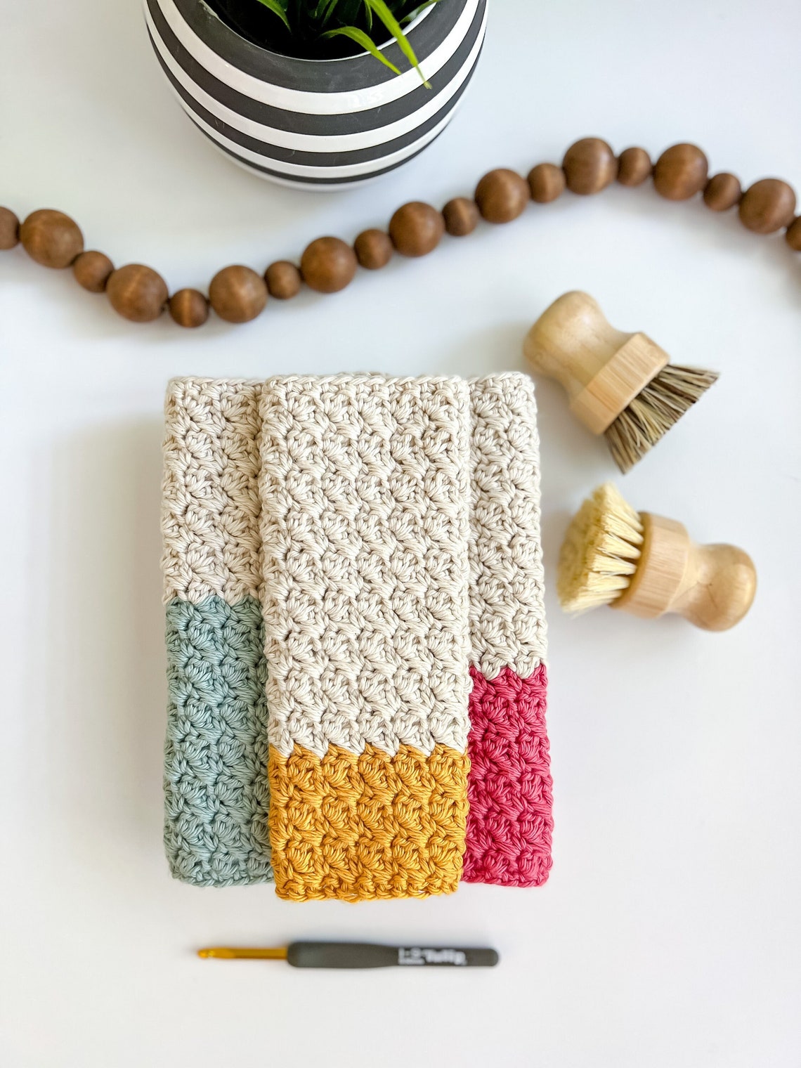 Easy Crochet Dishcloth Pattern Simple Crochet Dishcloth Etsy