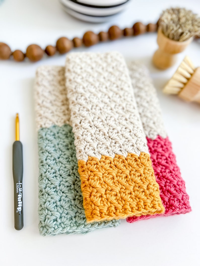 Easy Crochet Dishcloth Pattern Simple Crochet Dishcloth Etsy