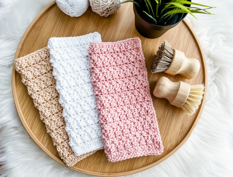 Crochet Dishcloth Pattern, Easy Crochet Pattern, Modern Crochet Pattern, Crochet Tutorial, Crochet Pattern PDF Cottage Comfort Dishcloth image 1