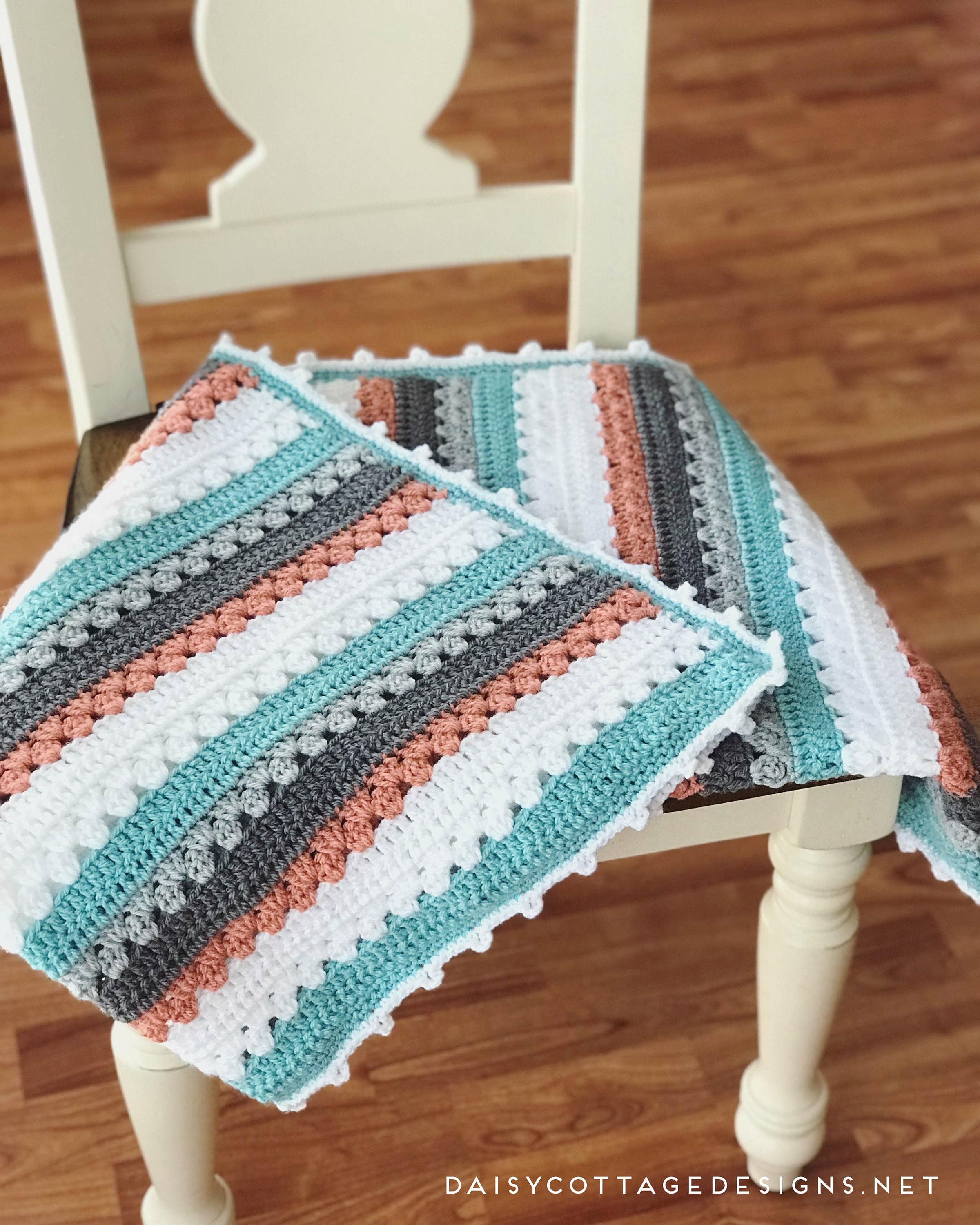 Modern Baby Blanket Crochet Pattern - free from Daisy Cottage Designs