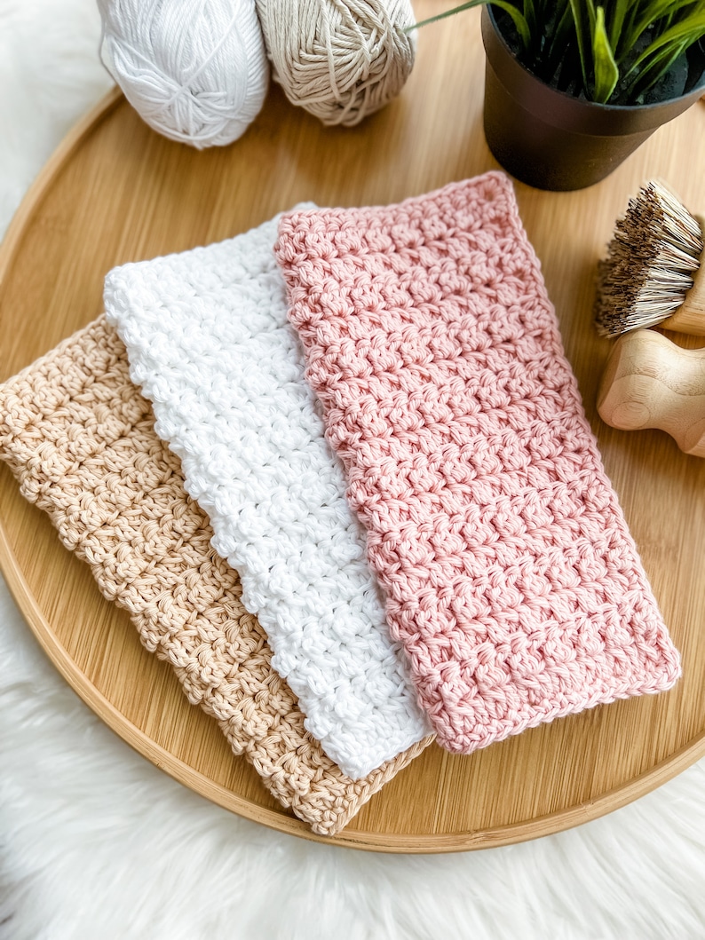 Crochet Dishcloth Pattern, Easy Crochet Pattern, Modern Crochet Pattern, Crochet Tutorial, Crochet Pattern PDF Cottage Comfort Dishcloth image 3