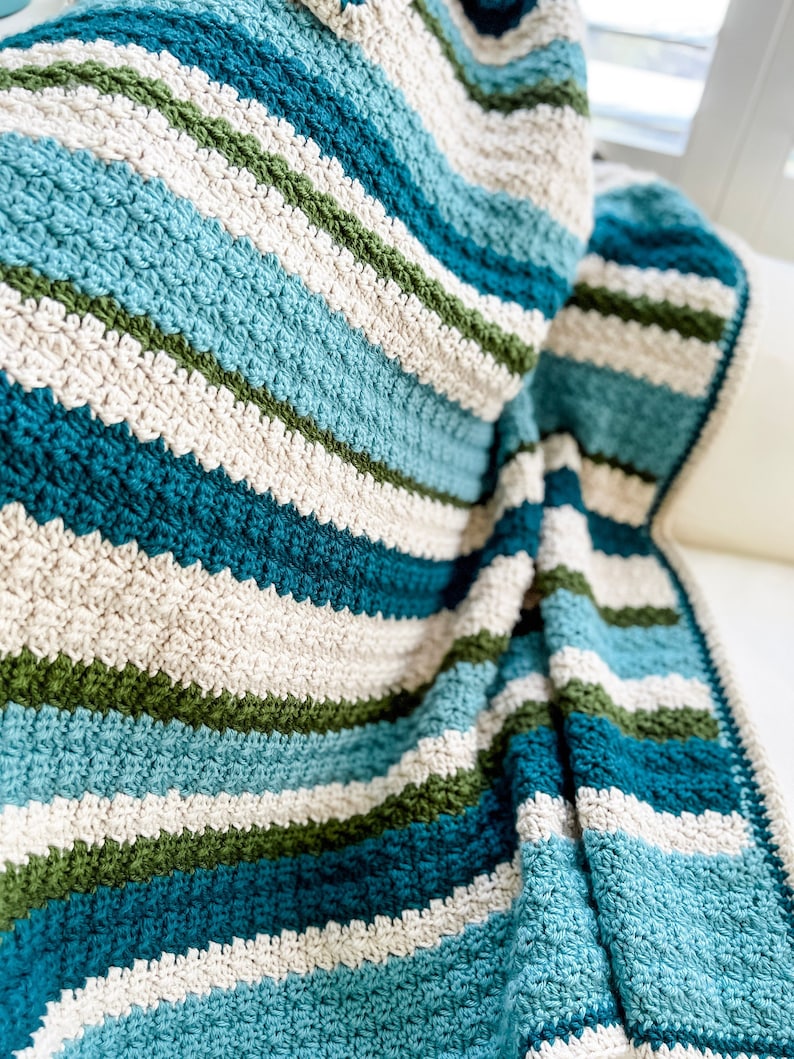 Modern Crochet Blanket Pattern, Quick and Easy Crochet Pattern, Easy Crochet Pattern, Easy Crochet Blanket Beginners, Crochet Tutorial image 1