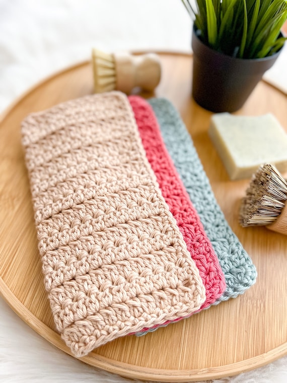 Crochet Dishcloth Pattern, Easy Crochet Pattern, Modern Crochet Pattern, Crochet Tutorial, Crochet Pattern PDF - Cottage Comfort Dishcloth