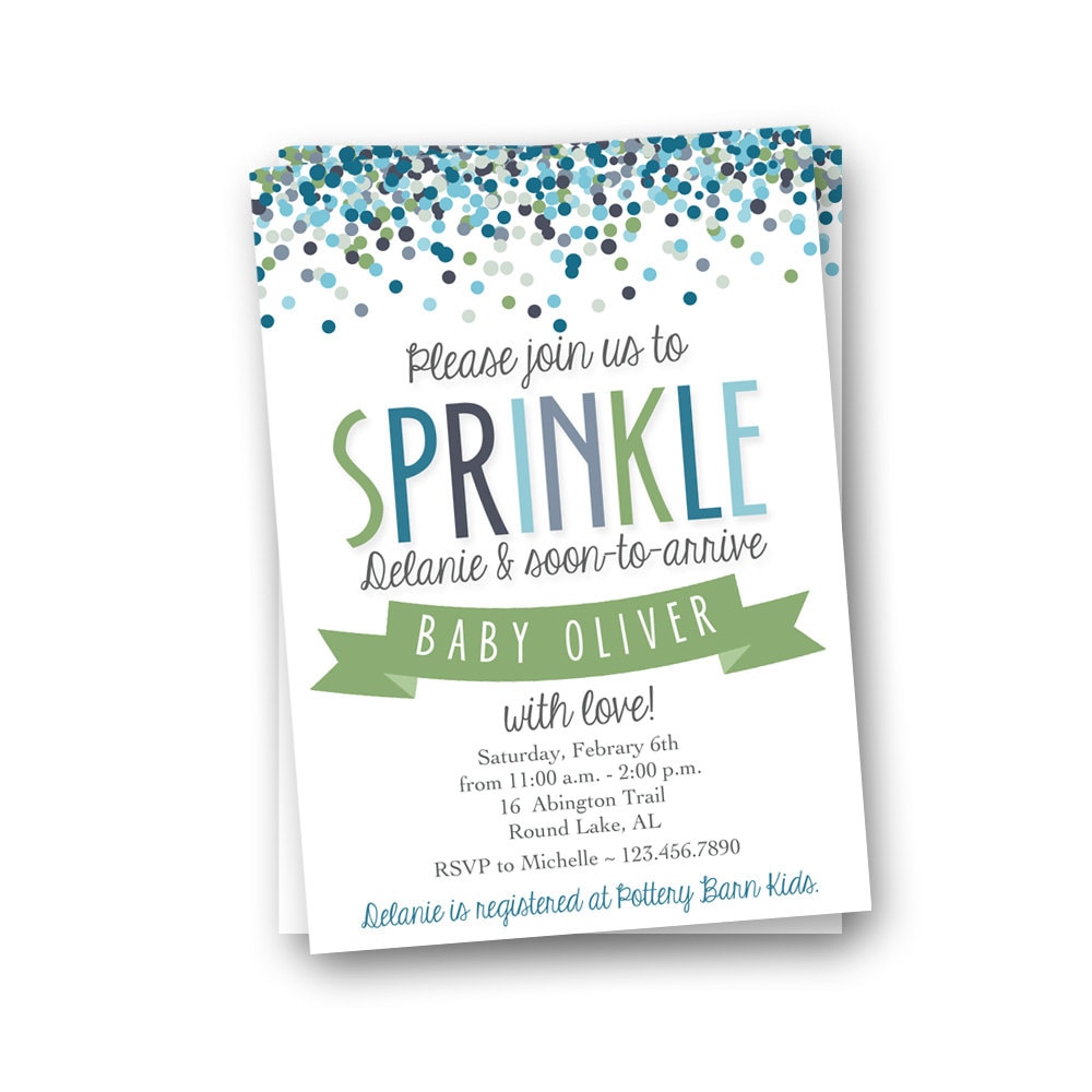 Baby Boy Sprinkle Invitation Baby Shower Invitation Etsy