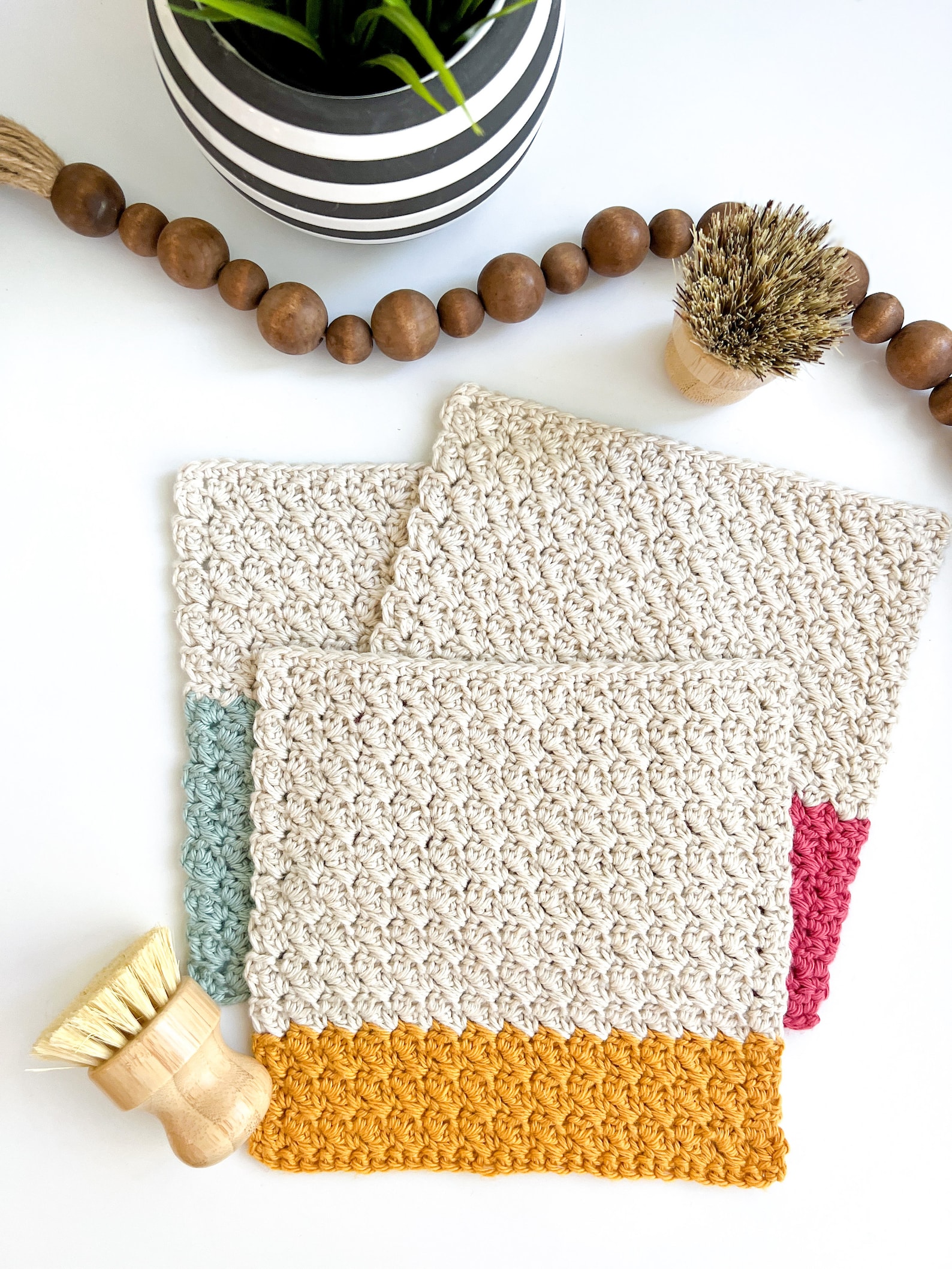 Easy Crochet Dishcloth Pattern Simple Crochet Dishcloth Etsy