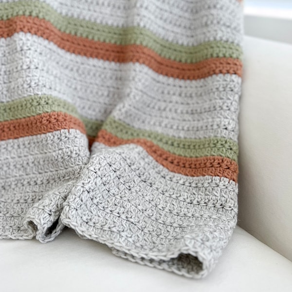 Fall Blanket Crochet Pattern, Easy Blanket Crochet Tutorial, Cluster Stitch Crochet Blanket, Autumn, Throw Blanket, Afghan - Pumpkin