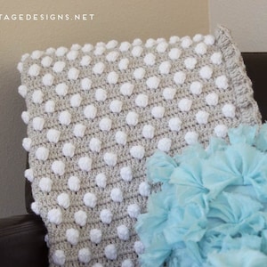 Daisy Cottage Designs Crochet Baby Blanket Pattern, Polka Dot Blanket Pattern, Easy Crochet Pattern image 1