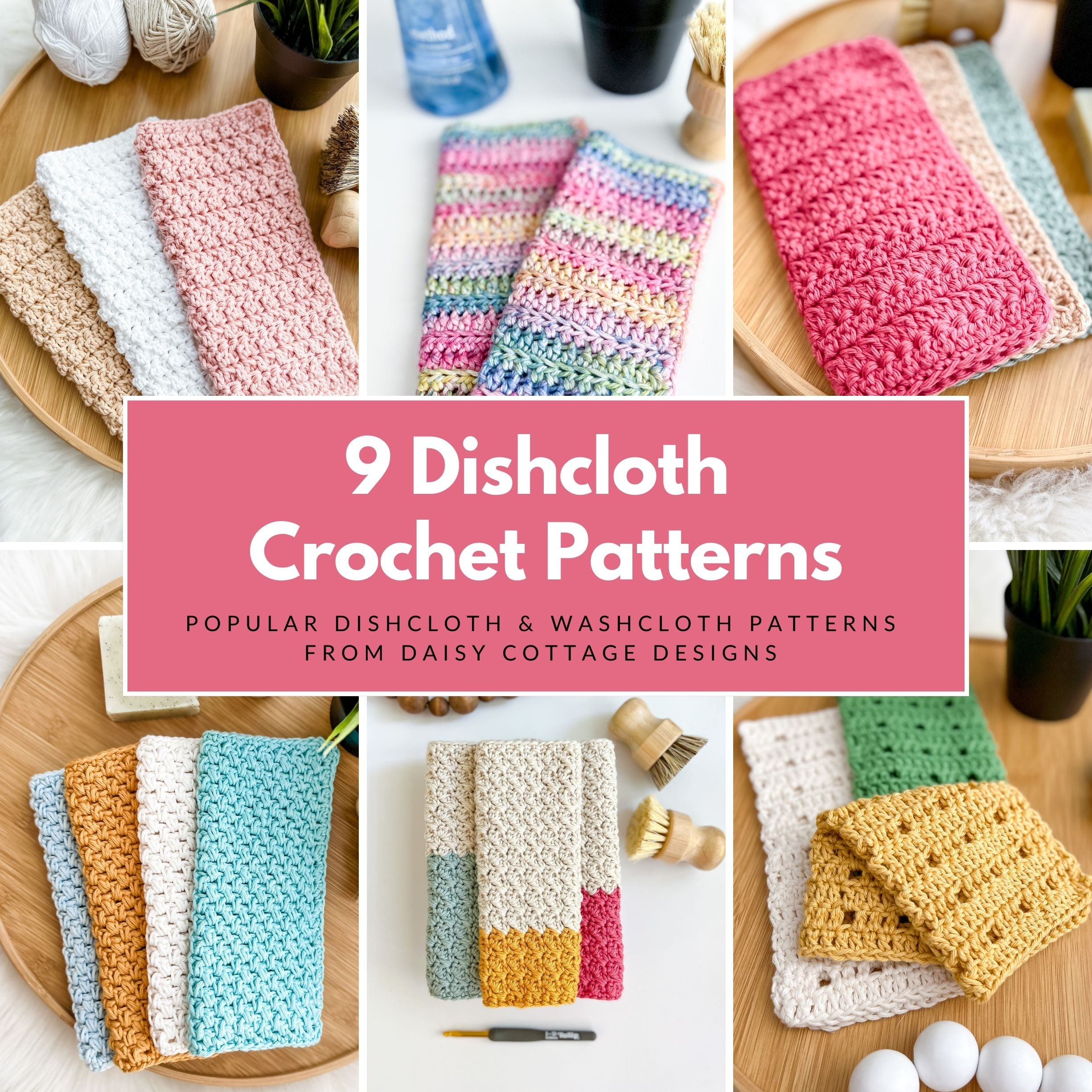 9 Easy Crochet Dishcloth Patterns (Beginner Friendly) - Daisy