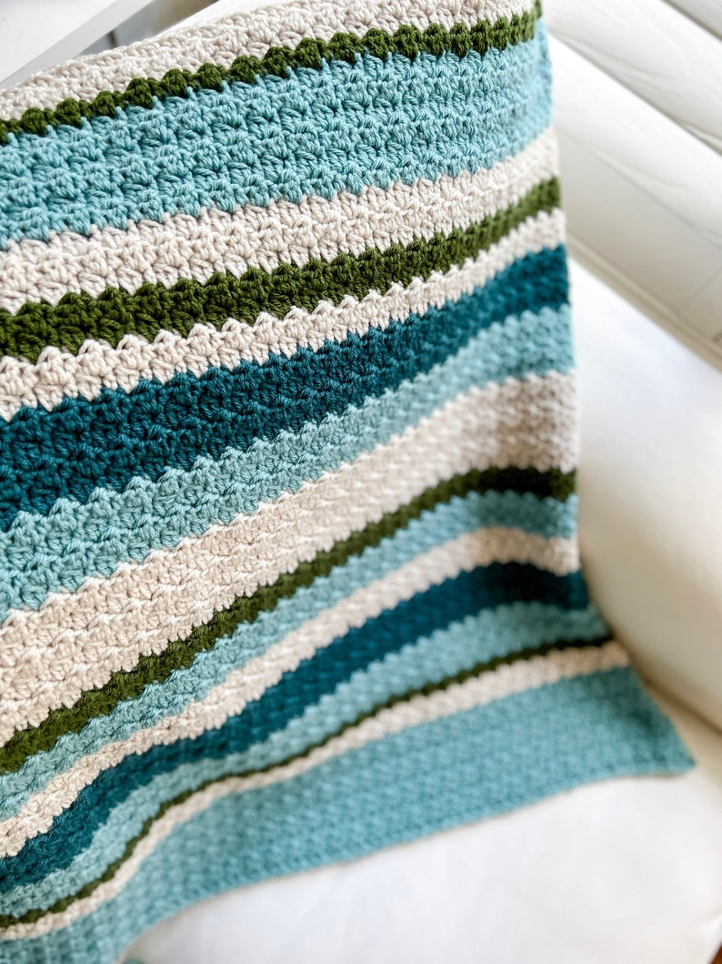 Modern Crochet Blanket Pattern, Quick and Easy Crochet Pattern, Easy Crochet Pattern, Easy Crochet Blanket Beginners, Crochet Tutorial image 7