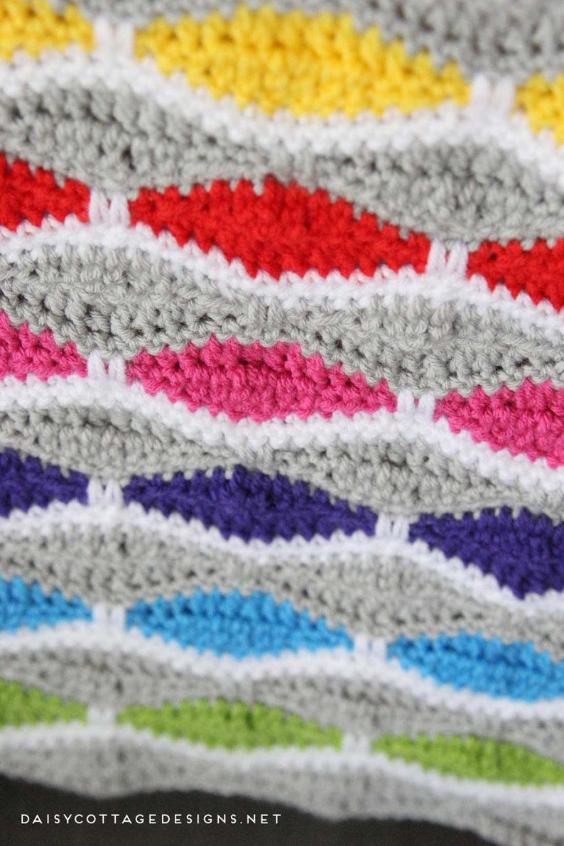 Crochet Blanket Pattern from Daisy Cottage Designs, Modern Crochet Blanket Pattern, Fun Crochet Blanket Pattern image 4