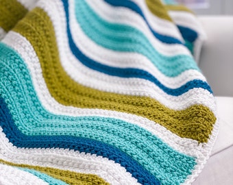 Textured Crochet Stitch Blanket Pattern, Oceanside Throw Crochet Pattern, Quick and Easy Crochet Pattern, Daisy Cottage Designs Crochet