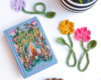 Crochet Bookmark Pattern, Flower Crochet Bookmark Pattern, Easy Crochet Pattern