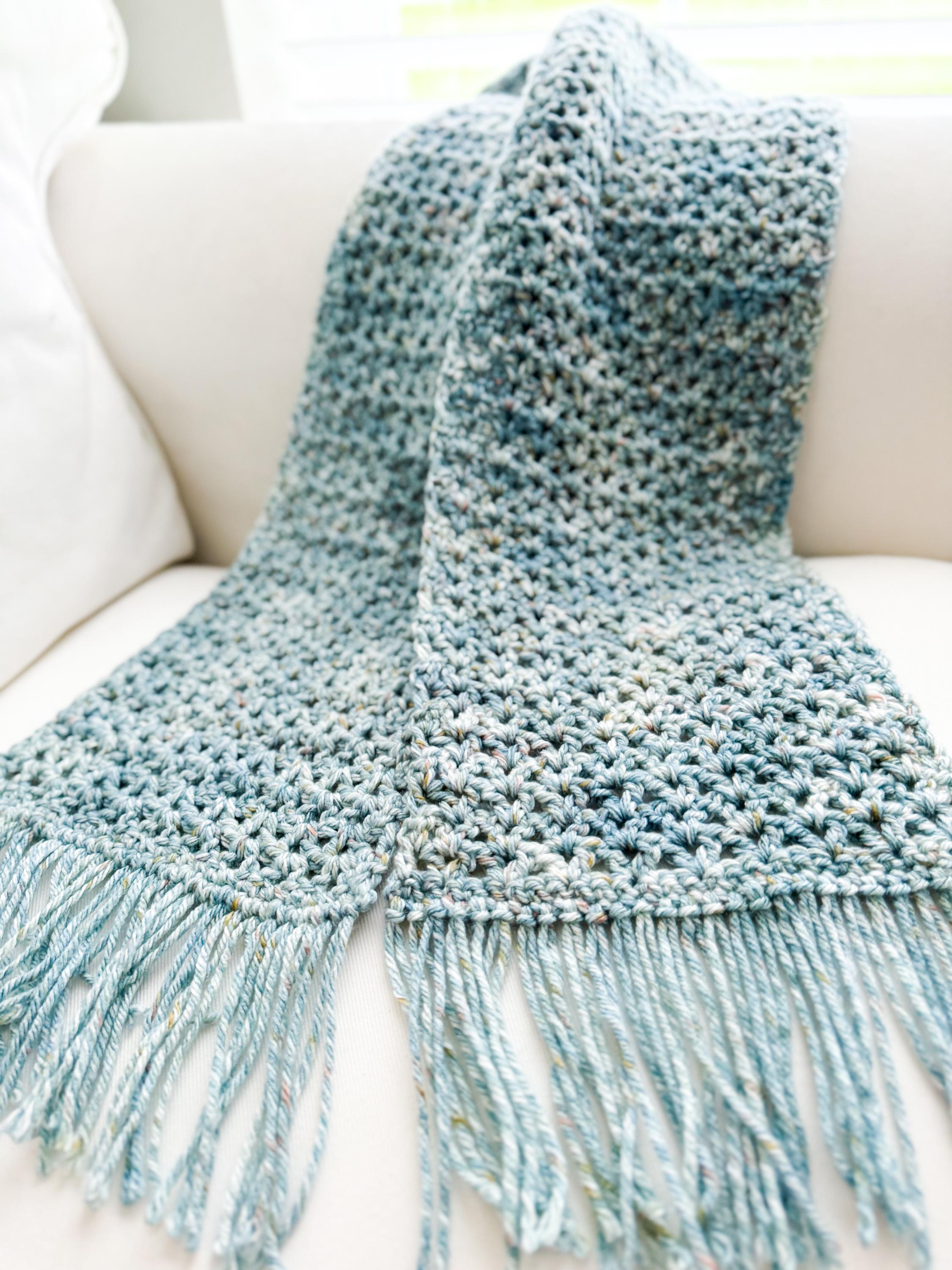 V-stitch Scarf Crochet Pattern, Easy Scarf Crochet Pattern, Fast Scarf