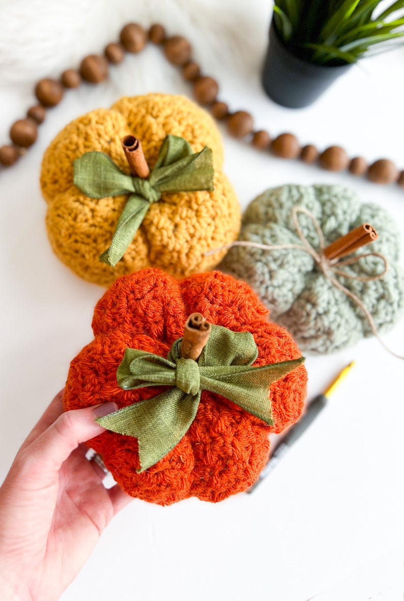 Farmhouse Pumpkin Crochet Pattern, Easy, Quick, Fall Pattern, Crochet Pumpkin Pattern image 5