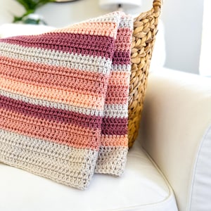 Simple Crochet Blanket Pattern for Beginners, Easy Crochet Pattern, Throw Blanket Crochet Pattern - Sierra Sunset Blanket Pattern
