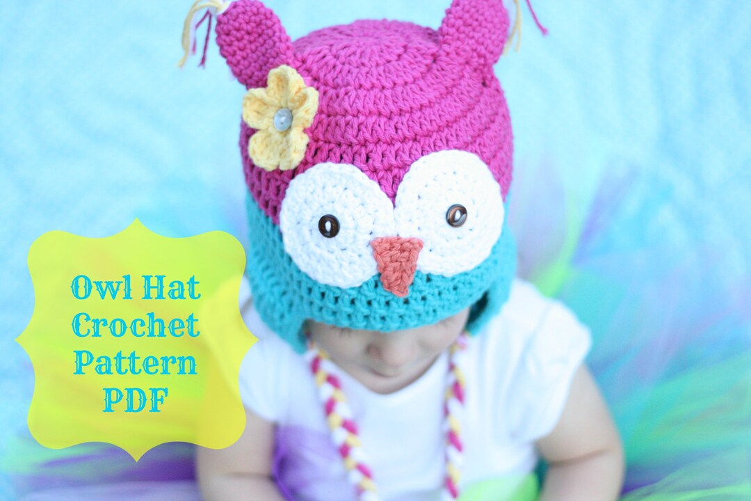 Owl Hat Pattern, Crochet Owl Hat Pattern, Crochet Pattern - Permission ...