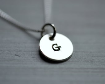 Initial Necklace Letter G necklace silver initial bridal gift