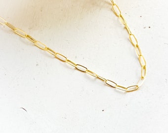 Golden Layering Paperclip Necklace Chain