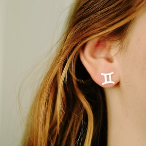 Gemini Zodiac Earrings Sterling Silver Sunshine On Water