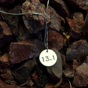 Half Marathon Necklace Gift Silver 13.1 Pendant Jewelry Sunshine On Water