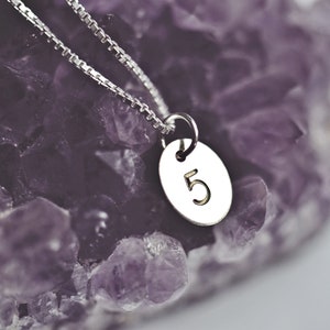 Number five Necklace Fifth Birthday Anniversary gift Sunshine On Water image 2