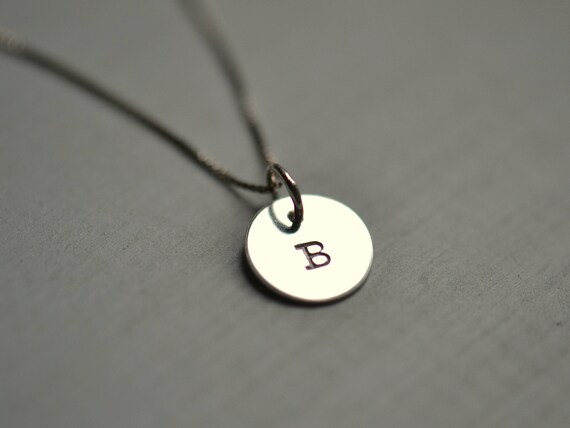 Letter B Monogram Necklace Silver 