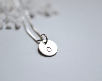 Silver Letter O Initial Necklace Monogram Jewelry