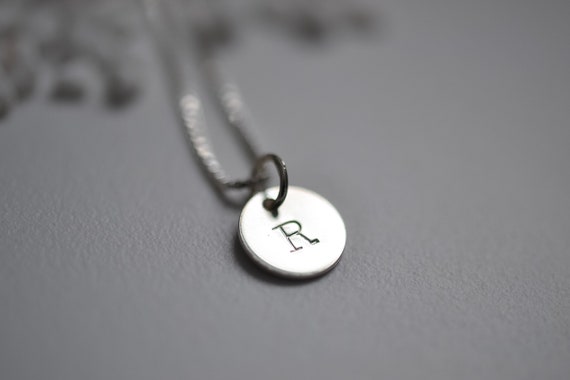Stamped Letter R Necklace Letter 