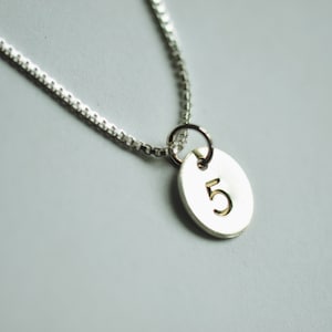 Number five Necklace Fifth Birthday Anniversary gift Sunshine On Water image 1