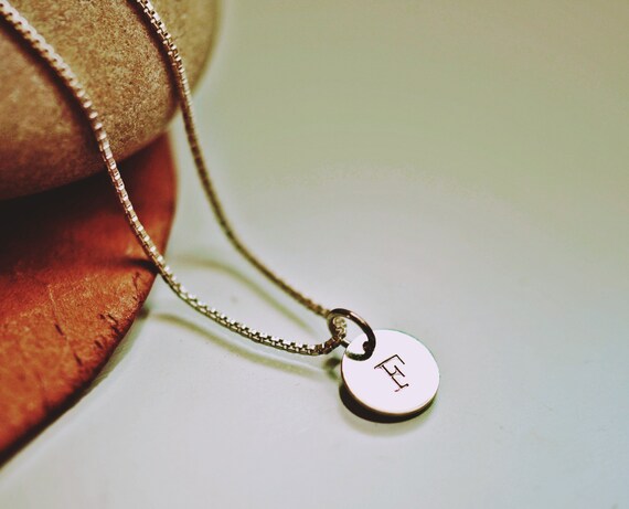 Initial Necklace Silver Letter F Pendant Personalized Necklace Etsy