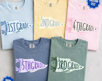 Custom Grade Level Teacher Shirt, Comfort Colors Back to School Tee, Personalized Teacher Team Shirts, First Second Third Fourth Fifth Grade