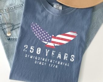 Comfort Colors Usa 250 Shirt, America 250th Anniversary Shirt, Eagle Flag Tee, 4th of July Shirt Patriotic Gift