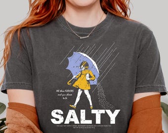 Salty Girl Comfort Colors Shirt ,Women's Vintage Cotton Blend Shirt, Funny Graphic Tee, Sarcastic Shirt