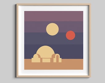 Tatooine minimalistische Star Wars-kunstprint