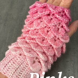 Dragon Scale Fingerless Gloves Volume 2 Pink