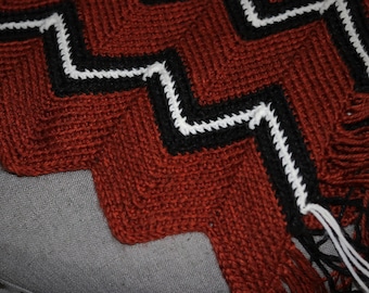 Burnt Orange Ripple Baby Blanket